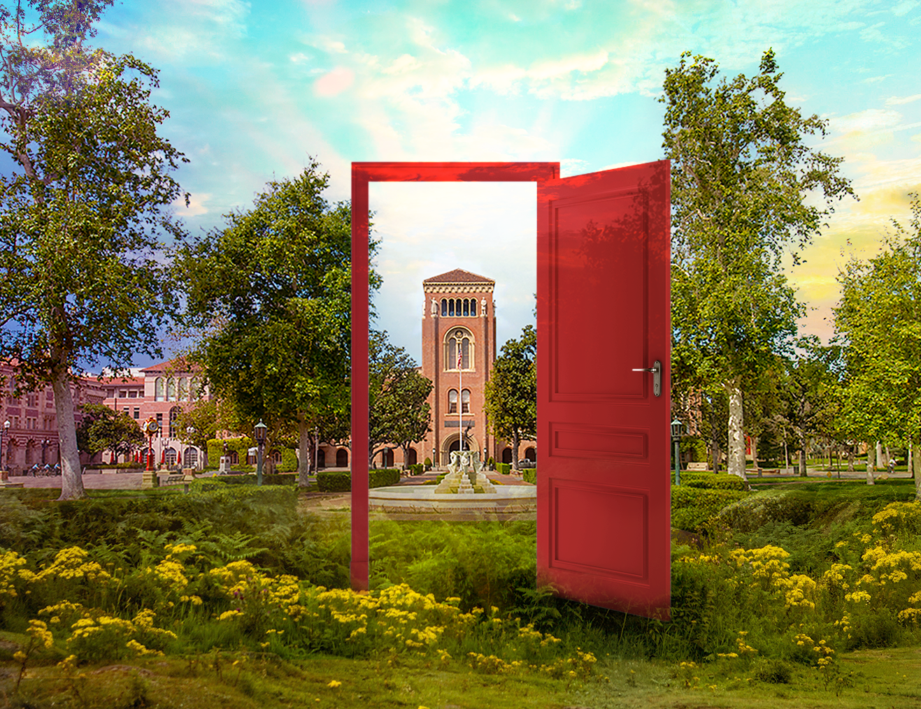 front door on USC campus